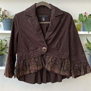 Robert Rodriguez Brown Single Button Blazer